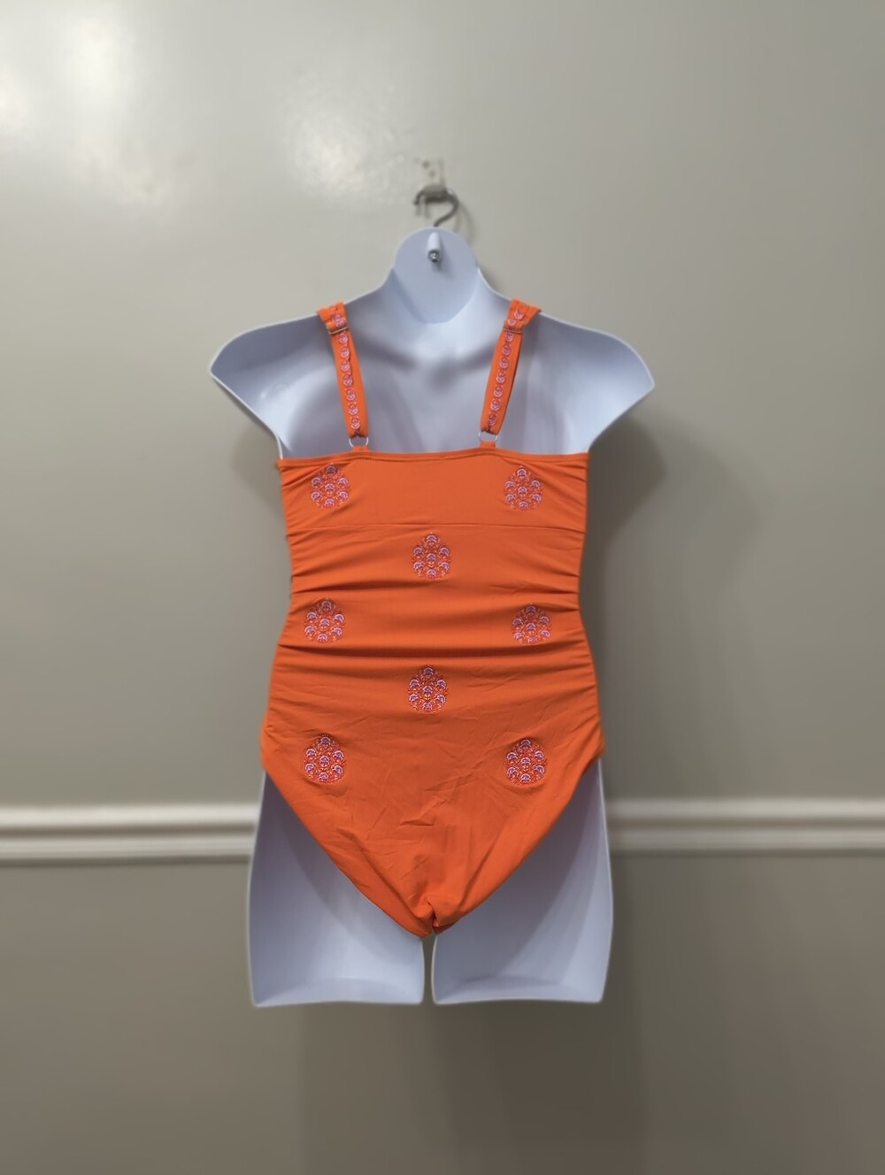 Sundance Pallua Embroidered One-Piece  Swimsuit Tangerine L Boho Beach Pool - Picture 13 of 14